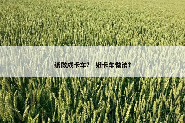 纸做成卡车？ 纸卡车做法？