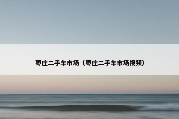 枣庄二手车市场（枣庄二手车市场视频）
