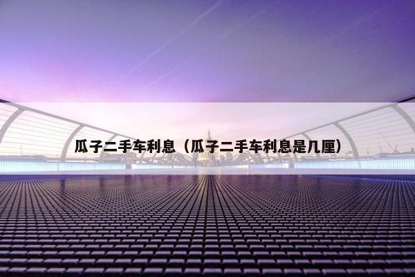 瓜子二手车利息（瓜子二手车利息是几厘）