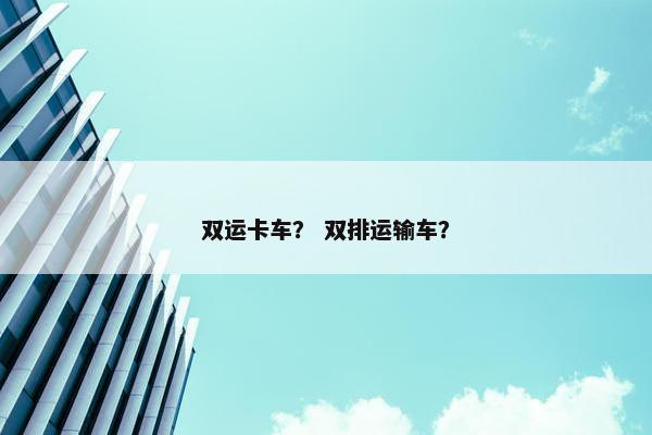 双运卡车？ 双排运输车？