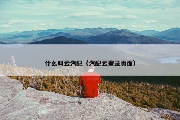 什么叫云汽配（汽配云登录页面）