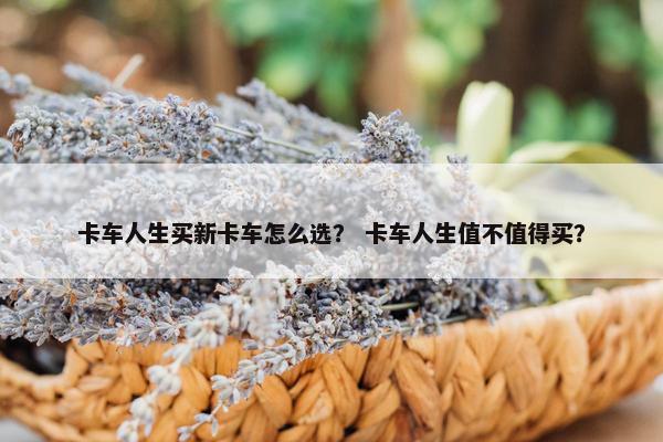 卡车人生买新卡车怎么选？ 卡车人生值不值得买？