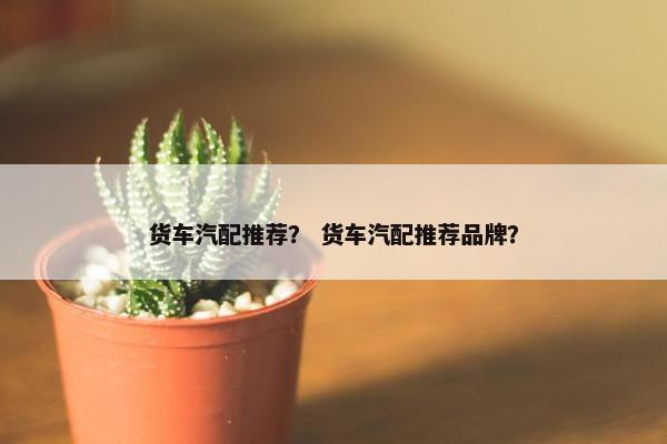 货车汽配推荐？ 货车汽配推荐品牌？