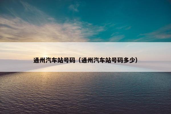 通州汽车站号码（通州汽车站号码多少）