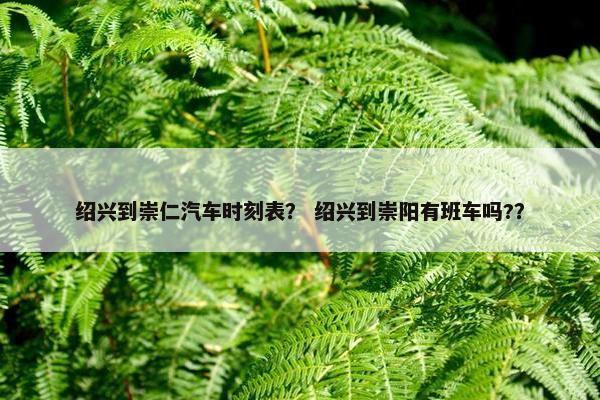 绍兴到崇仁汽车时刻表？ 绍兴到崇阳有班车吗?？