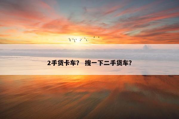 2手货卡车？ 搜一下二手货车？