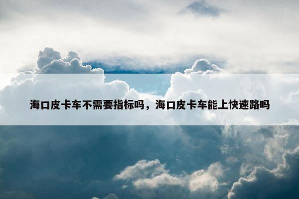 海口皮卡车不需要指标吗，海口皮卡车能上快速路吗