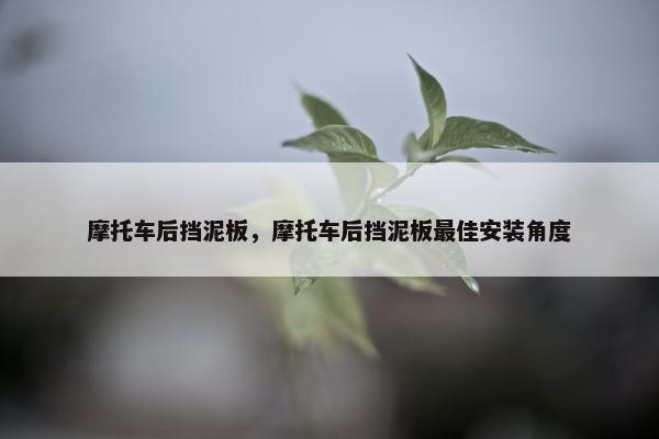 摩托车后挡泥板，摩托车后挡泥板最佳安装角度