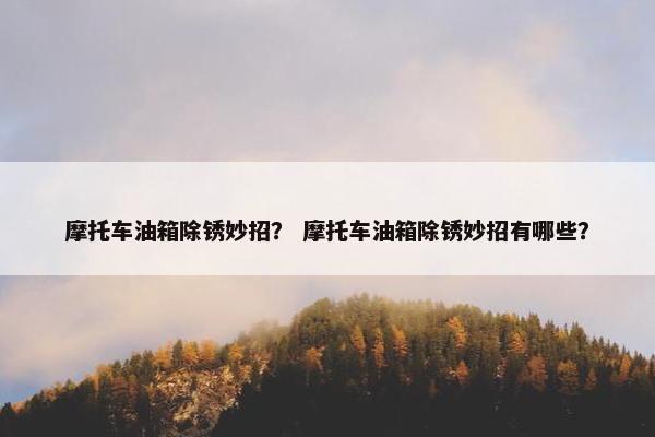 摩托车油箱除锈妙招？ 摩托车油箱除锈妙招有哪些？
