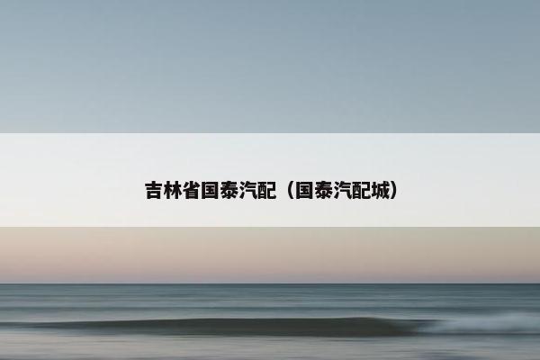 吉林省国泰汽配（国泰汽配城）