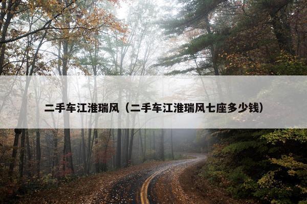 二手车江淮瑞风（二手车江淮瑞风七座多少钱）