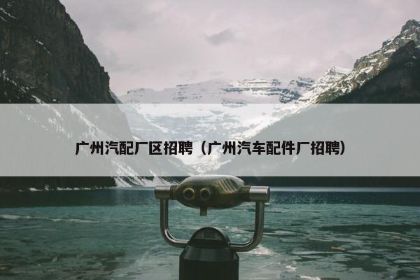 广州汽配厂区招聘（广州汽车配件厂招聘）
