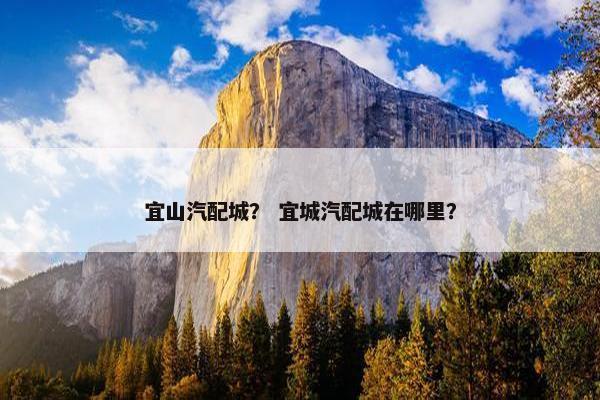 宜山汽配城？ 宜城汽配城在哪里？