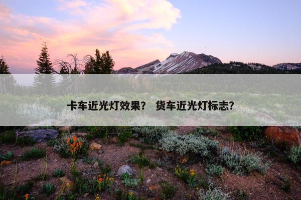 卡车近光灯效果？ 货车近光灯标志？