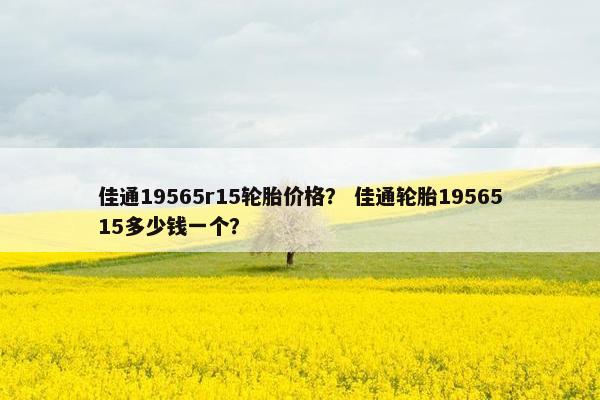 佳通19565r15轮胎价格？ 佳通轮胎1956515多少钱一个？