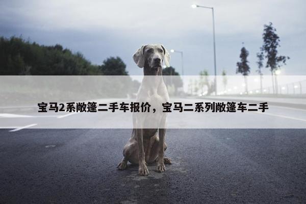 宝马2系敞篷二手车报价，宝马二系列敞篷车二手
