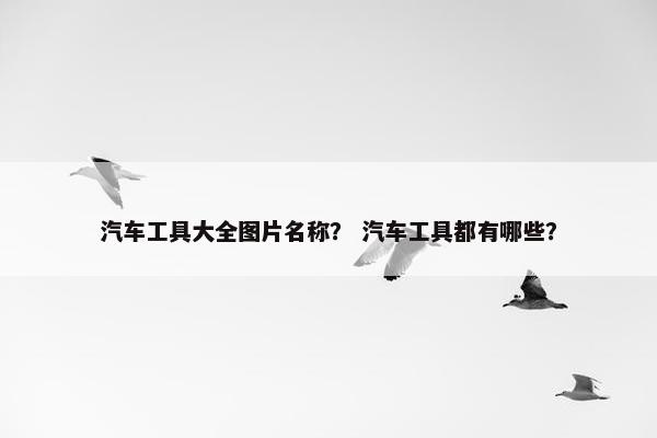 汽车工具大全图片名称？ 汽车工具都有哪些？