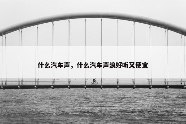 什么汽车声，什么汽车声浪好听又便宜