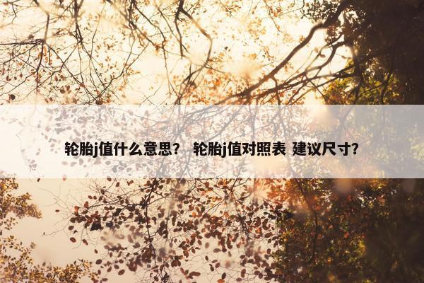 轮胎j值什么意思？ 轮胎j值对照表 建议尺寸？