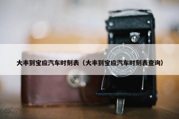 大丰到宝应汽车时刻表（大丰到宝应汽车时刻表查询）