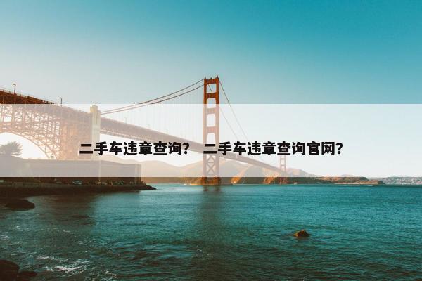 二手车违章查询？ 二手车违章查询官网？