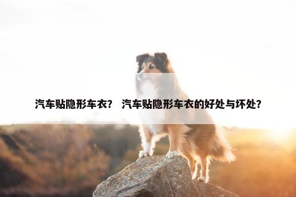 汽车贴隐形车衣？ 汽车贴隐形车衣的好处与坏处？