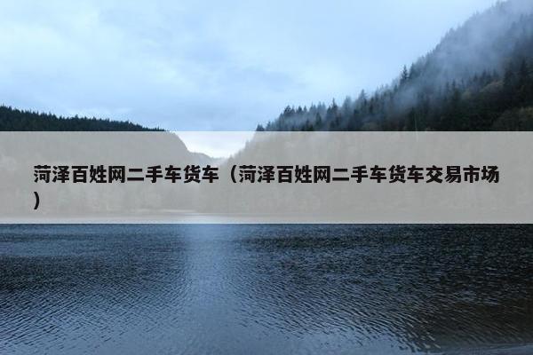 菏泽百姓网二手车货车（菏泽百姓网二手车货车交易市场）