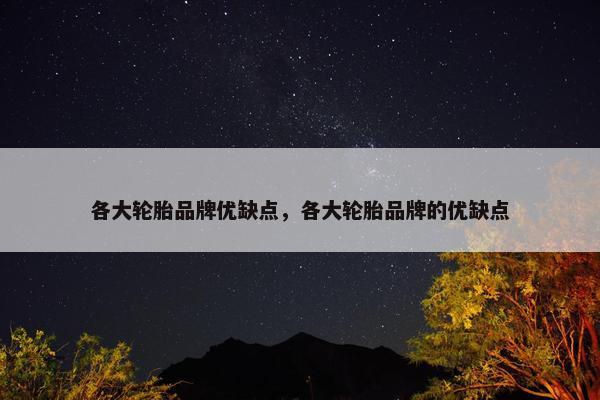 各大轮胎品牌优缺点，各大轮胎品牌的优缺点