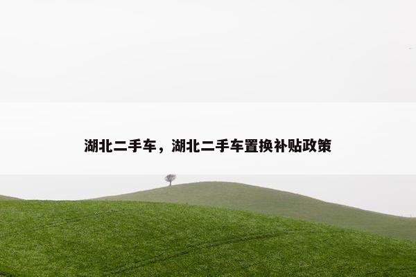 湖北二手车，湖北二手车置换补贴政策
