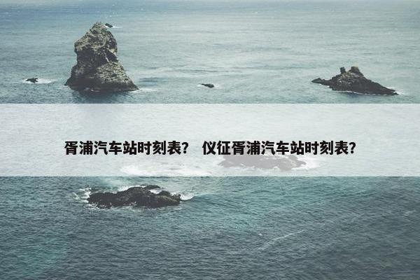 胥浦汽车站时刻表？ 仪征胥浦汽车站时刻表？